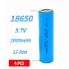 KIT 4 BATTERIE 18650 Li-ion Ricaricabili 3.7V - 2000mAh Celle di Alta Qualità con Linguette/Pagliette Saldabili per Assemblaggio Pacchi Batteria