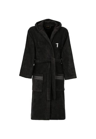 Trussardi Home Accappatoio con Cappuccio in Puro Cotone Ribbon S100