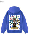 Felpa con cappuccio 100% Cotone Blu war 460 grammi - Horda Brand Streetwear