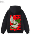 Felpa cappuccio nera 100% cotone life Oversize fit 460 grammi - Horda Brand Streetwear