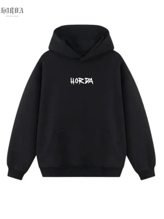 Felpa cappuccio nera 100% cotone life Oversize fit 460 grammi - Horda Brand Streetwear