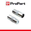 Adattatore Antenna Tv Spina Tv 9.5Mm - Presa F Sat Presa F Metallic