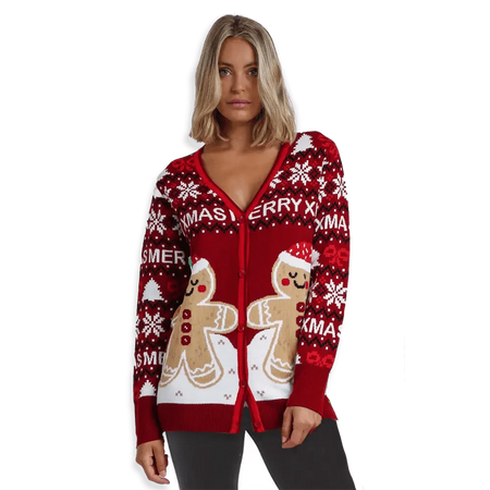 Admas Cardigan Invernale Christmas da Donna Gingerbrea S29 - Passarelli Biancheria