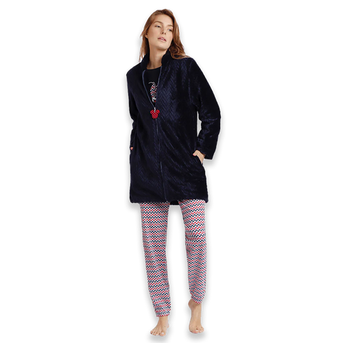 Admas Disney Vestaglia Invernale da Donna in Pile Abbottonata 67010 S34 - Passarelli Biancheria