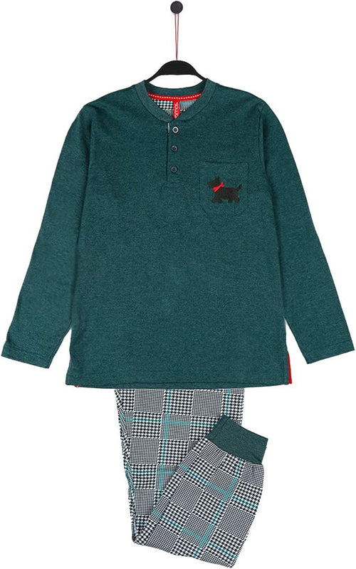 Admas Pigiama Bambino caldo cotone scozzese pied de poule 54286 S22 - Passarelli Biancheria