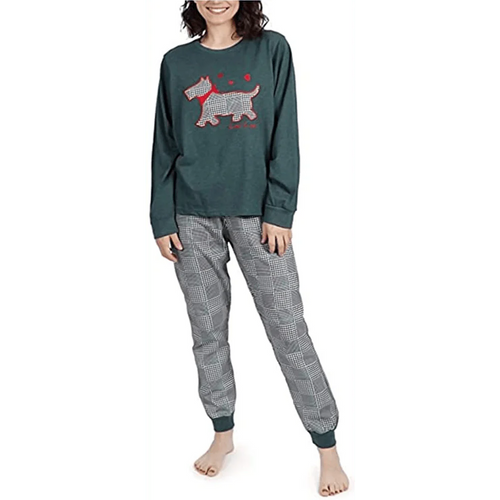 Admas Pigiama Donna caldo cotone scozzese pied de poule 54589 S27 - Passarelli Biancheria