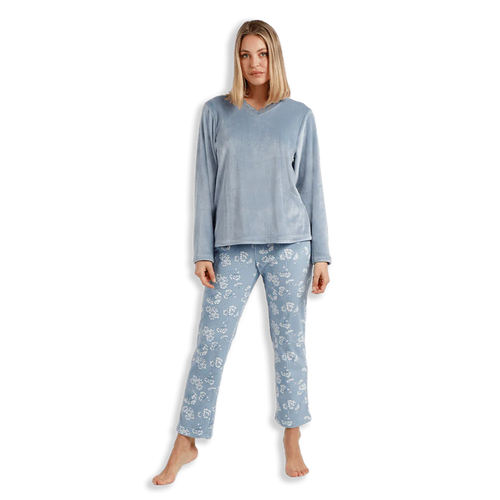 Admas Pigiama da Donna Invernale in Velluto 60232 S33 - Passarelli Biancheria