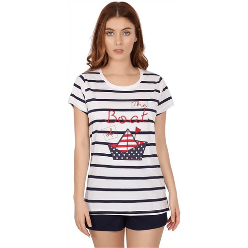 Admas Pigiama da Donna con Pantalone Corto e Maglia a Maniche Corte 54167 S19 - Passarelli Biancheria