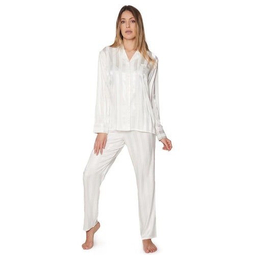 Admas Pigiama da Donna in Raso effetto Seta Aperto Avanti 55838 S32 - Passarelli Biancheria