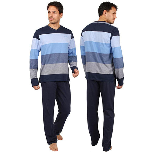 Admas Pigiama da Uomo in Cotone Leggero Maniche Lunghe 54285 S30 - Passarelli Biancheria