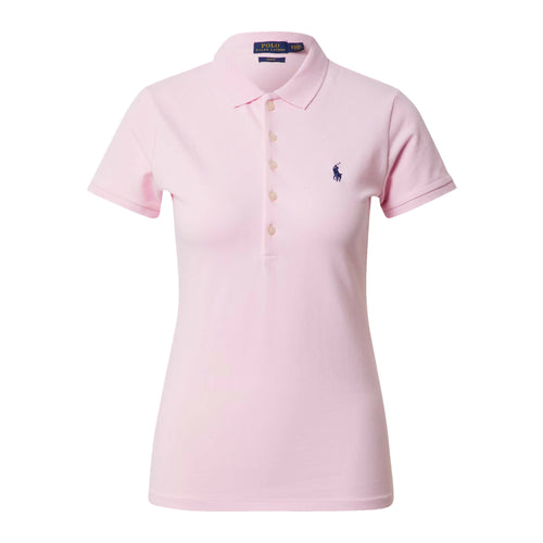 Ralph Lauren Polo Donna Mezze Maniche Slim- Fit Polo Scollo A V Piquet Pony Ricamato Maniche Corte Colletto Cinque Bottoni