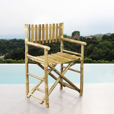 Sedia regista "Mimosa" in legno di Bamboo, 60 x 44 x 88 cm