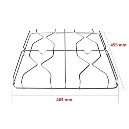 Griglia in acciaio cromato per cucina a gas Fratelli Onofri - 46,5 x 45,6 cm