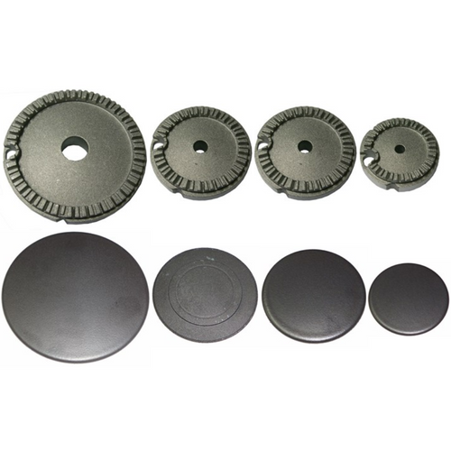 Kit bruciatori + spartifiamma satinati per piano cottura Rex Electrolux 4 fuochi