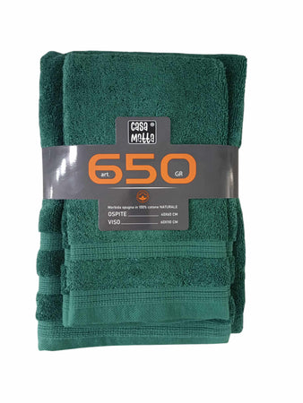 Set Asciugamani 1+1 Casa Matta 650GR  Spugna di Cotone