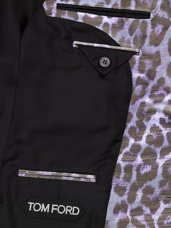 Tom Ford Giacca Monopetto Uomo - Maculata Viola e Nero da uomo