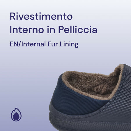 Amix Diamond Le Originali Dasoft Fantastiche Ciabatte Invernali Uomo e Donna, Pantofole Chiuse Con Peluche, Zoccoli con Pelliccia Interna, Memory Foam e Suola Antiscivolo, Sabot da Casa e Giardino