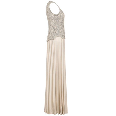 Dexterior vestiti casual donna d.exterior - pizzo cristalli abito plisse' - avorio da donna