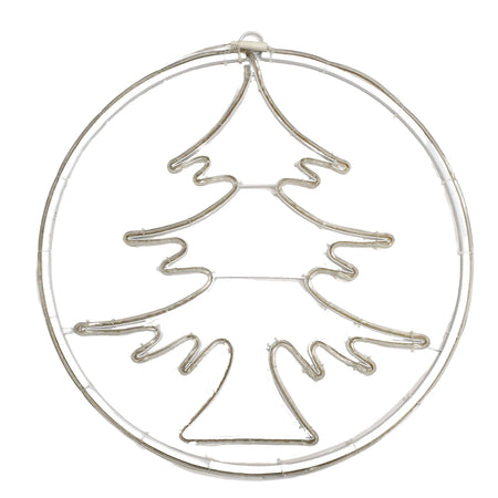 Albero di natale luminoso effetto neon con led bifacciale addobbi natalizi per esterno