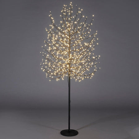 Albero luminoso "Faggio" tronco lungo rami a microled luce calda da interno ed esterno