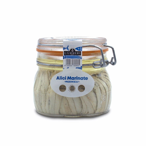 Filetti di Alici Marinate Curreri | Lavorati a Mano a Sciacca, Sicilia | 550g