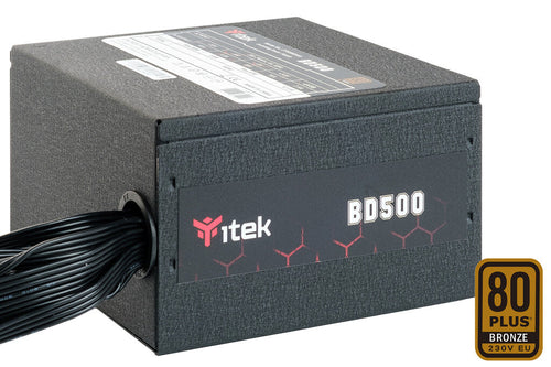 Alimentatore BD500 - 500W- 80Plus EU Bronze- PFC Attivo- Ventola HDB 12cm- DC to DC