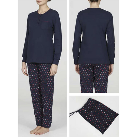 Alpina Pigiama Invernale Caldo Cotone da Donna AEL362 2510S72