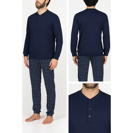 Alpina Pigiama Invernale Serafino in interlock di puro cotone AAL449 2510S68