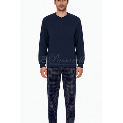 Alpina Pigiama Invernale Serafino in interlock di puro cotone AAL411 2510S55