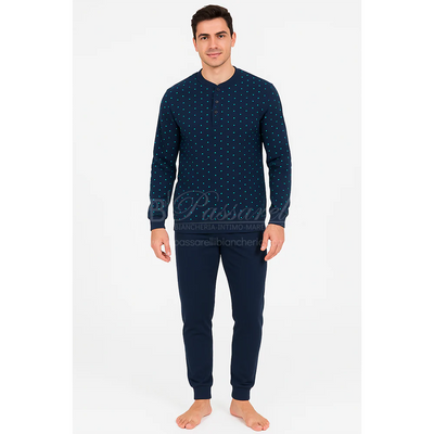 Alpina Pigiama Invernale Serafino in interlock di puro cotone AAL459 2510S55