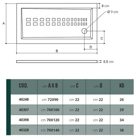 Piatto Doccia In Ceramica H5.5cm Bianco Lucido - Althea ITO