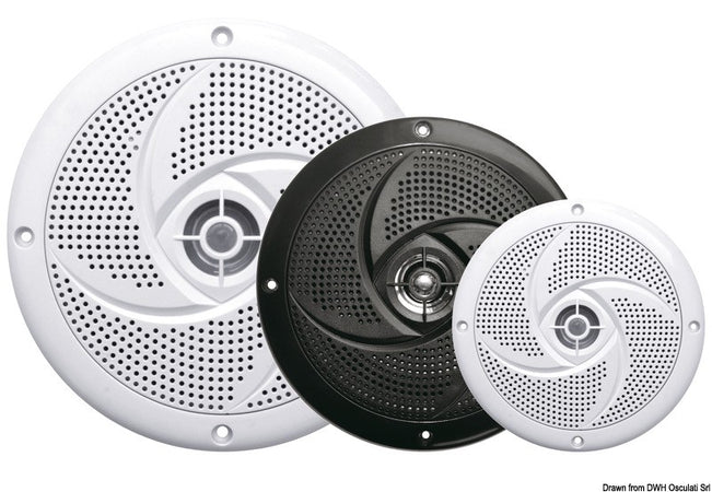 Altoparlanti Stereo Ultra Piatte 5,25" Doppio Cono Colore Bianco Mm 162.5 Pot. W. 2X40