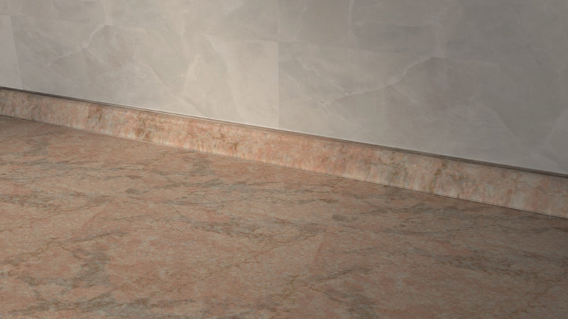 Alzatina per piani da cucina, lunghezza 1 metro completa di finali in colore rosa portogallo