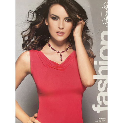 Antonella Canottiera Sotto Giacca con scollo a cascata in Viscosa 63085 S15