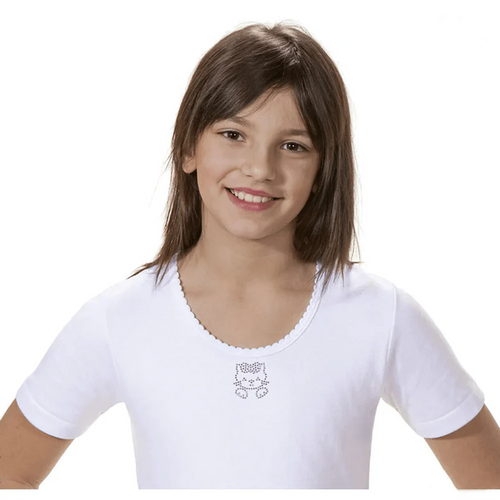 Antonella Maglietta intima Maniche Corte da bimba in caldo cotone 52F143 S80 - Passarelli Biancheria