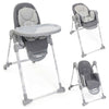 CHICCO Polly Armonia Seggiolone Evolutivo Pappa per Bambini da 0 Mesi a 40 kg, Seggiolone Reclinabile a Sdraietta con Altezza e Poggiapiedi Regolabili, 4 Ruote, Chiusura Compatta, grigio scuro, colore CARRARA