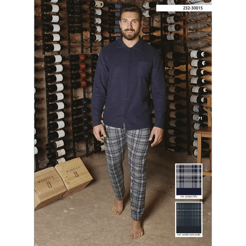 Arcte Pigiama Invernale da Uomo in Punto Milano Aperto 30015 S38 - Passarelli Biancheria