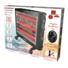 Stufa al Quarzo Ventilata Potenza 400-1200W 3 Modalità di Riscaldamento Ventola Spegnimento Automatico Protezione Surriscaldamento