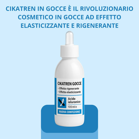 Cikatren Gocce – Siero Rigenerante Cicatrici e Smagliature – Elasticizzante con Rosa Mosqueta, Jojoba e Acido Ialuronico – Viso e Corpo 100ml
