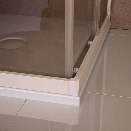 Box doccia 3 Lati "Aurora" in cristallo 6 mm con profili in PVC apertura Laterale riducibile "Made in Italy"