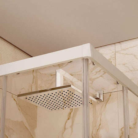 Box doccia 3 Lati "Aurora" in cristallo 6 mm con profili in PVC apertura centrale riducibile "Made in Italy"