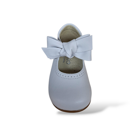 Ballerine Bambina PANYNO Bianco Pelle con Fibbia e Fiocco – Scarpe Primi Passi e Cerimonia