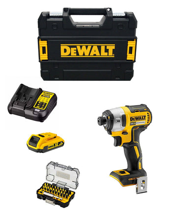 Avvitatore ad Impulsi DeWALT DCF887D1T (1 x 2,0 Ah + DCB107 + TSTAK II) + Set di 32 bits avvitamento Impact Torsion