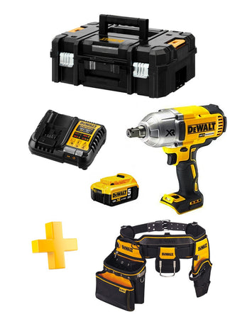 Avvitatore ad Impulsi DeWALT DCF899P1T (1 x 5,0 Ah + DCB1104 + TSTAK II + Cintura portautensili DWST1-75552)