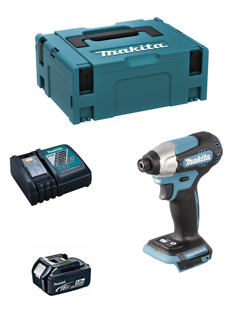 Avvitatore ad Impulsi MAKITA DTD157RTJ1 (1 x 5,0 Ah + DC18RC + MAKPAC 2)