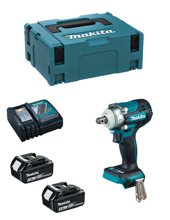 Avvitatore ad Impulsi MAKITA DTW300RFJ (2 x 3,0 Ah + DC18RC + MAKPAC 2)