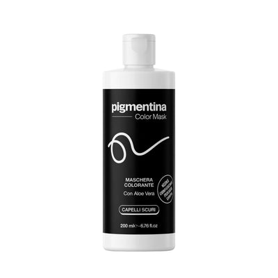 Pigmentina color mask maschera riparazione intensa per capelli secchi e danneggiati | ripristina il colore naturale del capello 200ml (capelli scuri)