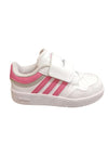 sarpe sneakers Bambine e ragazze adidas hoops  bianco-rosa velcro