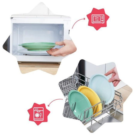 Badabulle Set di 3 piatti antiscivolo e infrangibili, 12m+