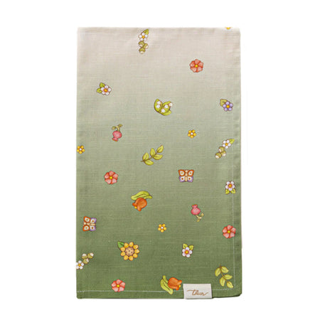 THUN® Tovaglia Antimacchia Country Flowers Green - Varie Dimensioni 2504S